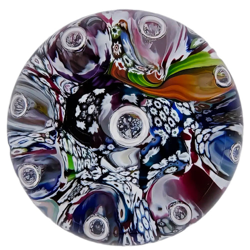 2024 Harlequin made by Peter Holmes, a style with a deep connection for Peter as this was the first and only Paul Ysart original design that PY gave permission to Peter to make at Caithness Glass, along with the double harlequin. These were commercially released by CG in 1972. Scratched signed base, 3.5".&nbsp;