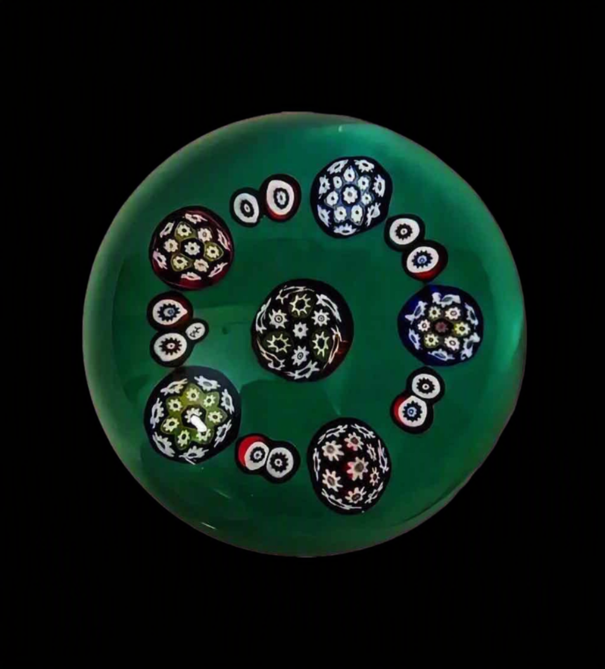 2010 Peter Holmes Millefiori on Green Ground