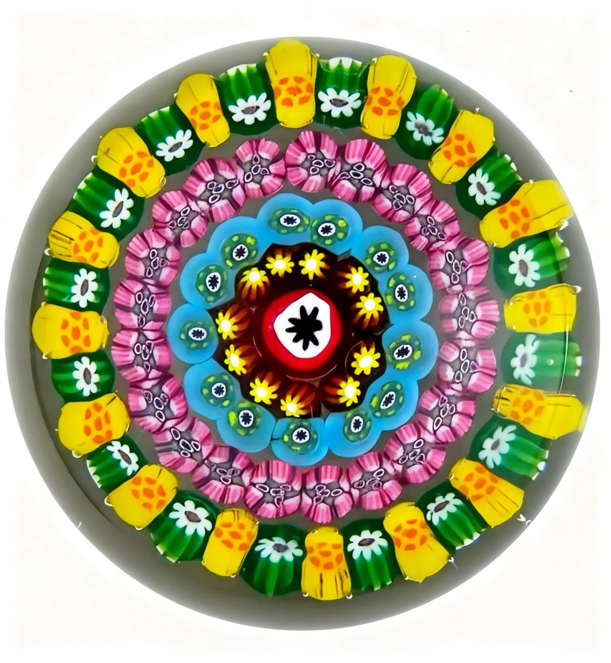 Paul Ysart Concentric Millefiori Paperweight
