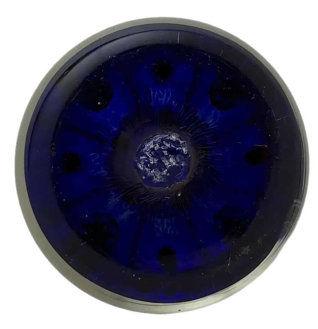 Paul Ysart Patterned Millefiori Blue Ground with side Canes
