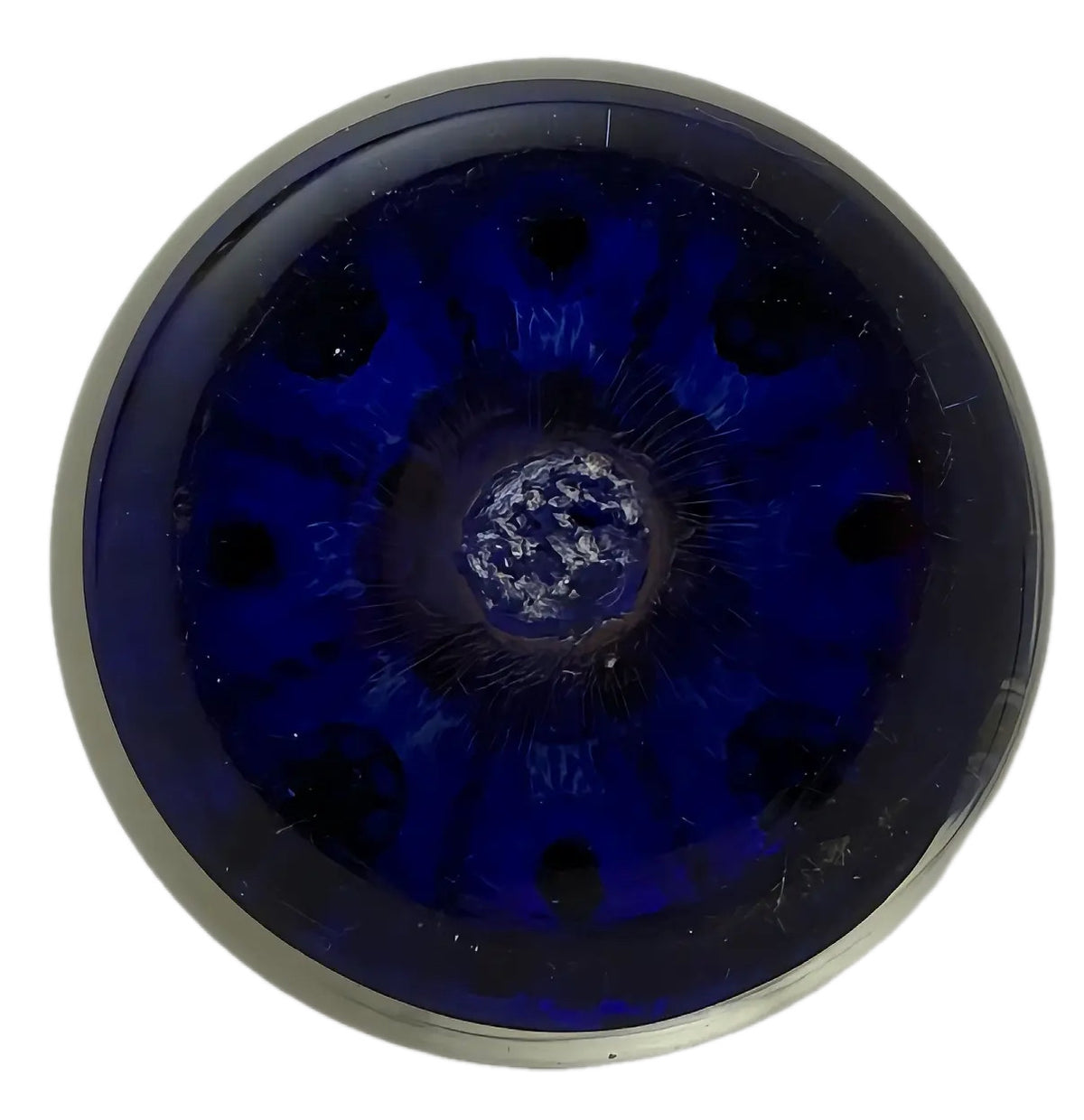 Paul Ysart Patterned Millefiori Blue Ground with side Canes