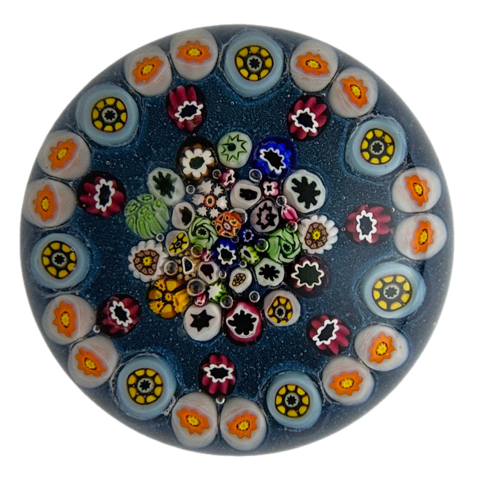 Paul Ysart Millefiori Paperweight with Central Close Pack and Cane Border