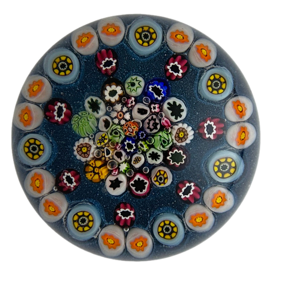 Paul Ysart Millefiori Paperweight with Central Close Pack and Cane Border
