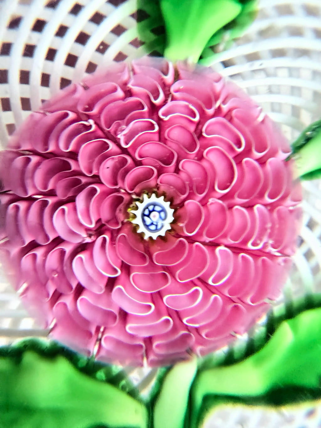 3" Antique Saint Louis Pink Pompon