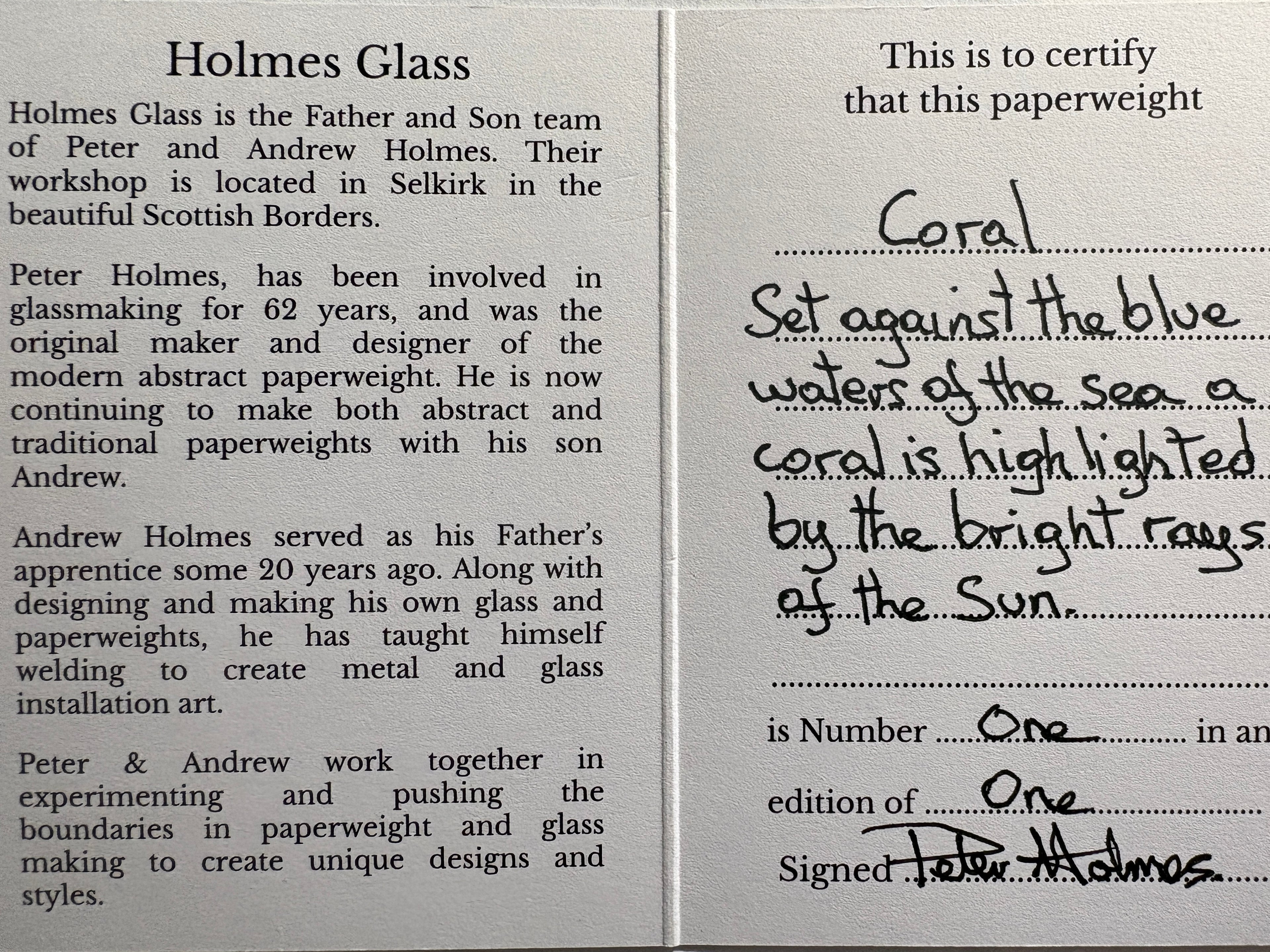 2025 Holmes Glass Coral