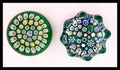 John Deacons Pair of Green Ground Paperweights
