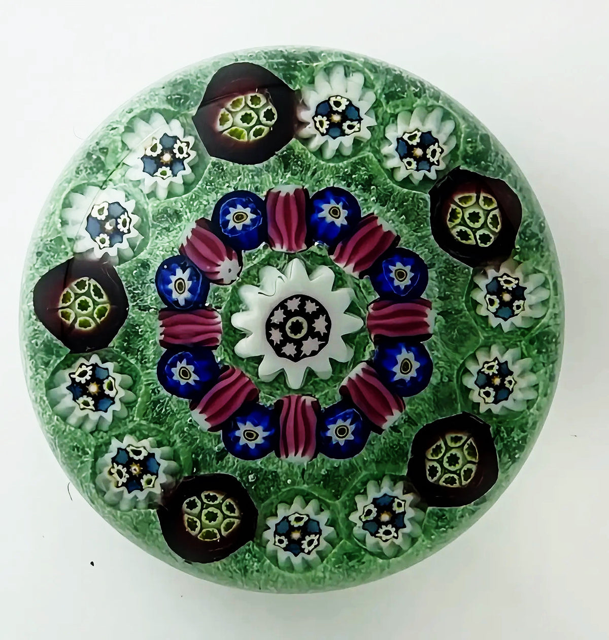 Paul Ysart Pattern Millefiori on Aqua Green Opaque Ground