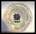 1993 purple flower on latticinio basket by Peter
