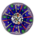 2024, Segmented Spoke Millefiori on Blue Ground by Peter Holmes.