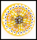 John Deacons Glass Millefiori Pattern, Yellow Ground