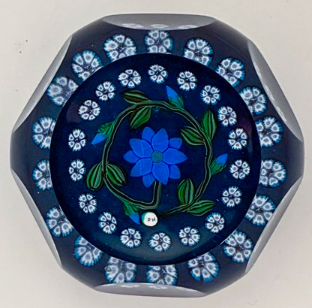 2025 Blue Flower and Millefiori , Turquois Ground by Peter Holmes